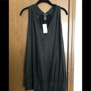 Plus size black and gold tank